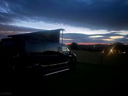 Beautiful sunset from our camper.