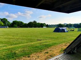 Peaceful and calming. view from a covered seated shelter.