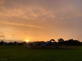 Sunsetting over the playground
