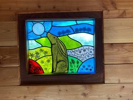 I loved this stained glass window in the cabin