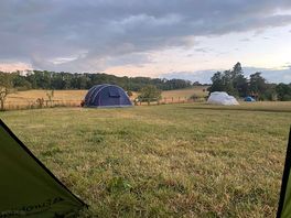 View of the hills from tent