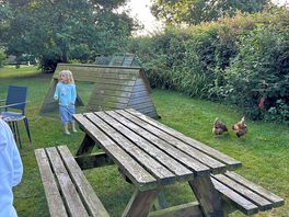 Everything you need outside your yurt. kids especially enjoyed the chickens!