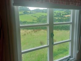 Looking into the valley from the side window