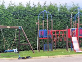 Play area, soon to be more securely fenced in apparently