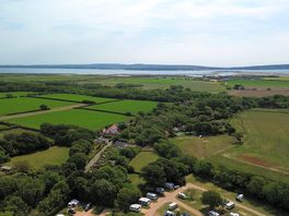 Ariel view from teh pitch looking towards teh coast and the isle of wight