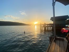 Sunset view from one of the restaurants on the lake side!