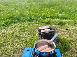 Cooking at 7am with a beautiful view.
