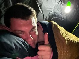 Sleeping in my tent!