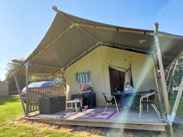 Front view of safari tent