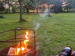 Sunset with a fire