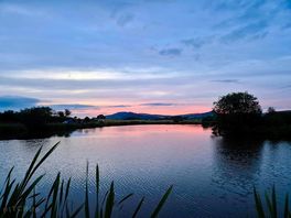 Sunset across the lake