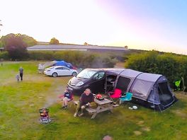 A little drone shot of our set up, before the drone took a nose dive…more than once 😂