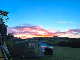 Sunset over campsite