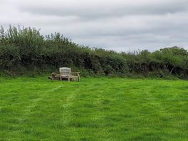 Cute bench near the hut with view