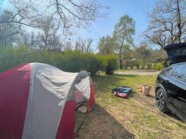 We stayed at a tent in april