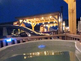 Lovely evening to relax in the hot tub.