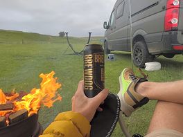 Fire pit provided by the site and firewoo available to buy