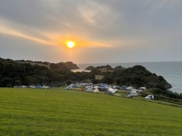 The sunset view from the top of the dog exercise area