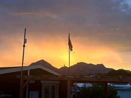 The sky over the mountains.