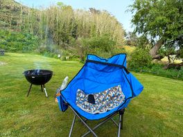 Fire pit and view from our pitch