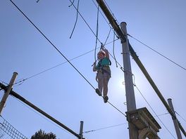 My daughter enjoying the high ropes.
