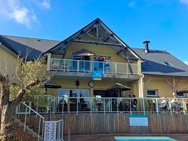 The pool and bar area