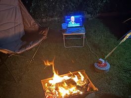 Open air tv and fire pit