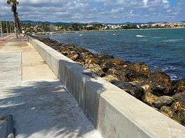 Sea wall outside the site