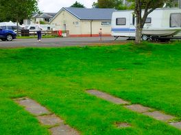 Toilet block in distance