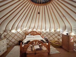 Inside the yurt