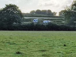 Looking back at the site whilst on dog walk.