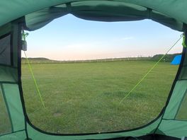 View from our tent over to the neighbouring fields