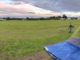 Football by the tent