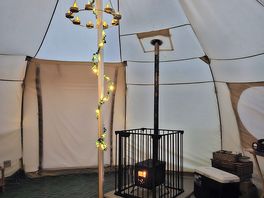 Fairy lights and log burner for that cosy vibe