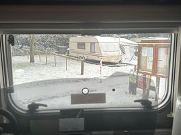 View from the motorhome on a snowy morning