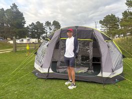 Me with our tent