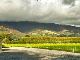 Hardstanding pitch with mountain views