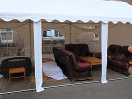 Sitting area out side the barn