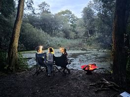 Late night fishing outside tent pitch 6