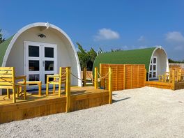 Camping pods with ensuite toilets
