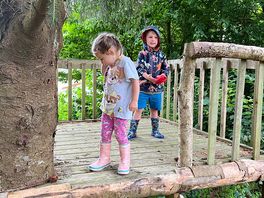 Playing in the treehouse