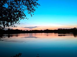The lake at sundown.