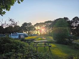 Seating area with sunset views