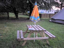 Added bonus was the bench outside the bell tent