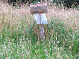 Sign posts around the site when we walked down the fields