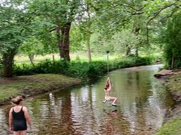 The stream running through the middle of the site