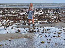 Crab hunting at littlesea in the evening.
