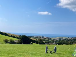 View from our tent near the top of the campsite - looking out to sea