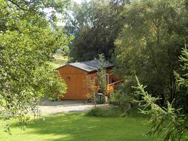 Waterfall Log Cabin