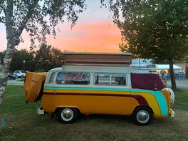 Great sunset over the cafe.